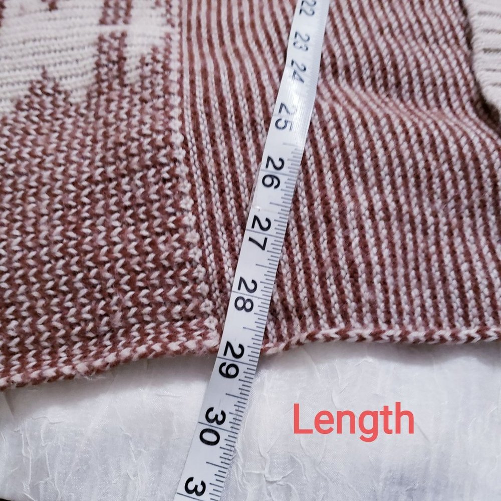 BB Dakota Wool Blend Brown White Knit Cardigan Southwest Aztec - Picture 5 of 8